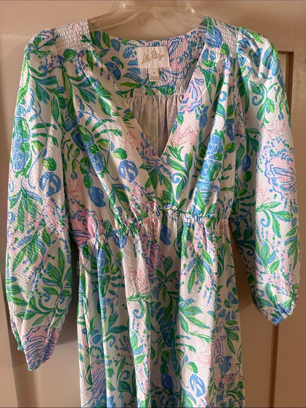 Lilly Pulitzer Green, Blue & Pink Floral Maxi Dress - Picture 3 of 4